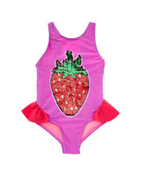 Beach Lingo Sequin Patch One-Piece Purple