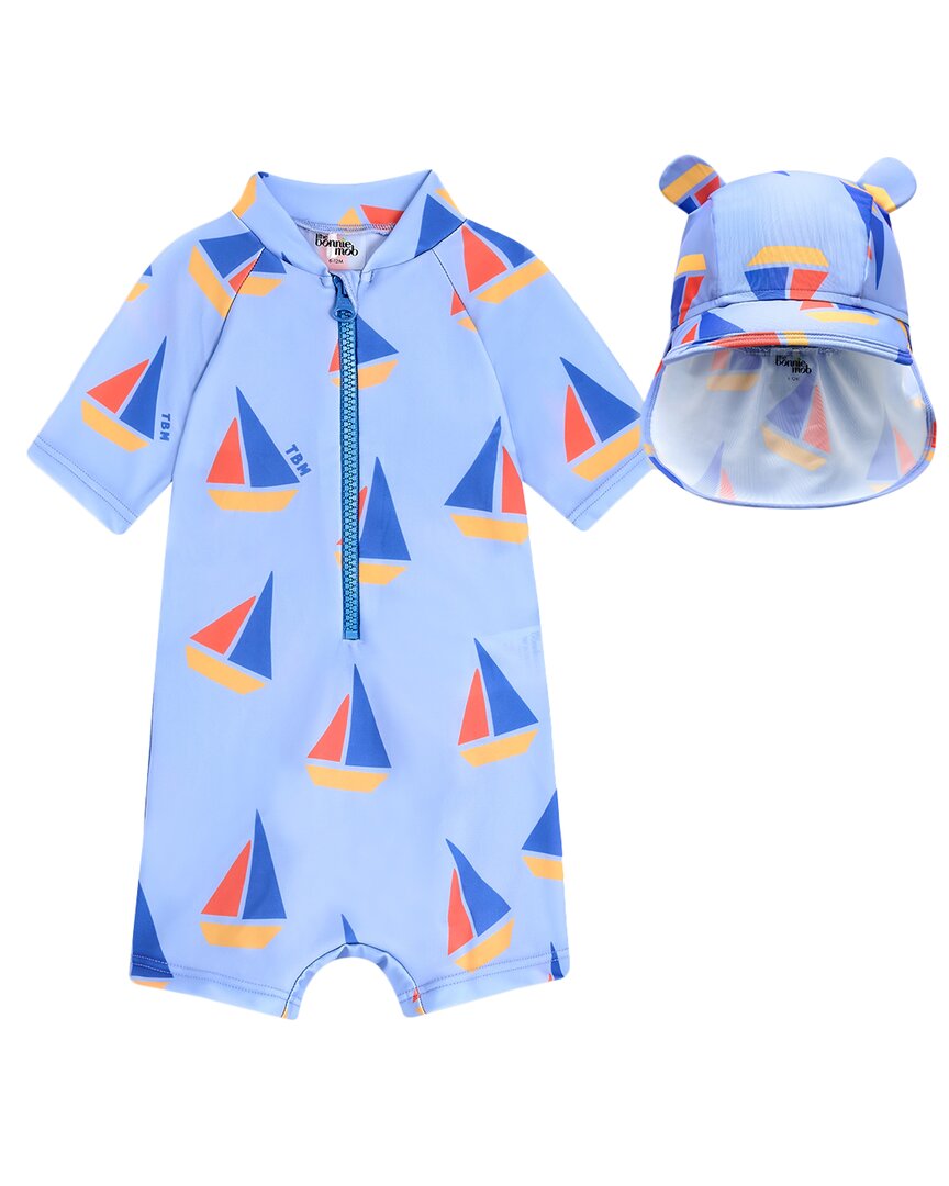 The Bonniemob Rashguard Swimsuit & Hat Set