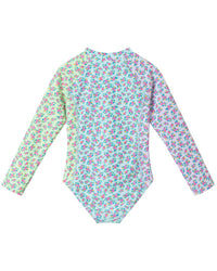 Andy & Evan Girls Rashguard & Matching Scrunchie Set, 4T, Blue