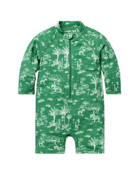 Janie And Jack Toile Zip Rashguard Green 0 - 3 M
