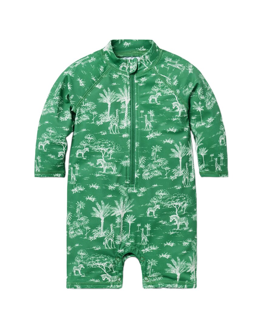 Janie And Jack Toile Zip Rashguard Green 0 - 3 M