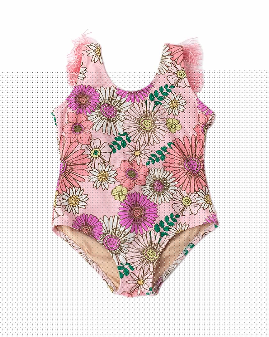 Shade Critters Retro Blossom Fringe Back Swimsuit