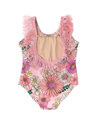 Shade Critters Retro Blossom Fringe Back Swimsuit