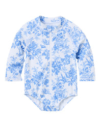 Janie And Jack Recycled Floral Rashguard Swimsuit
