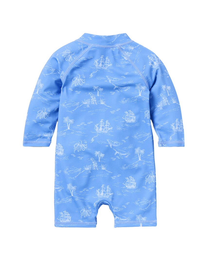 Janie And Jack Recycled Nautical Toile Rashguard Swimsuit