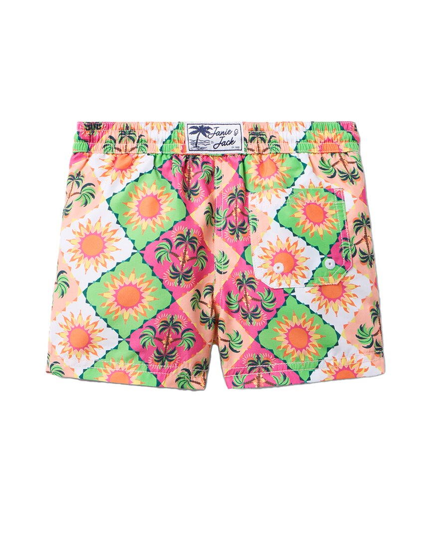 Janie And Jack Recycled Palm Tile Swim Trunk