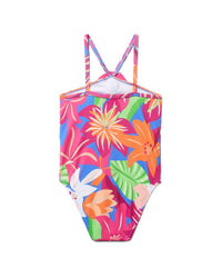Janie And Jack Recycled Tropical Floral Rosette Swimsuit