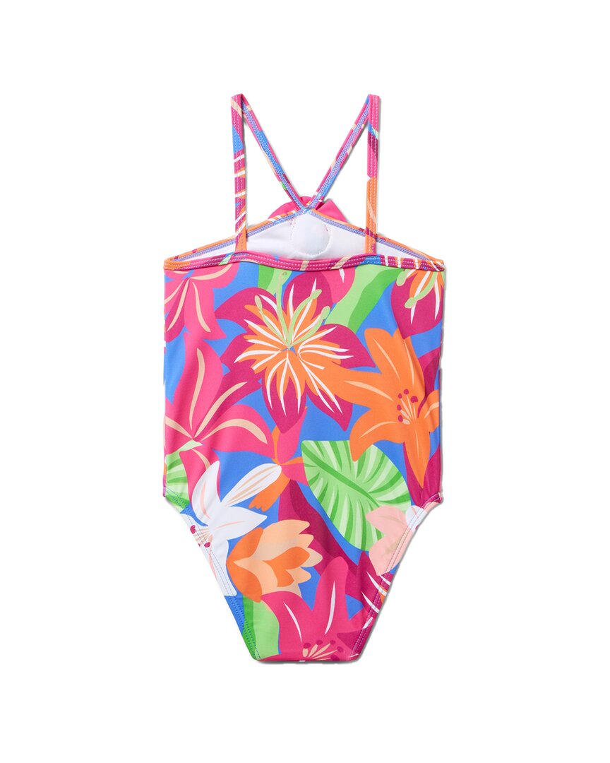 Janie And Jack Recycled Tropical Floral Rosette Swimsuit