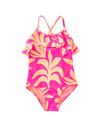 Beach Lingo Ruffle Crisscross Back One-Piece