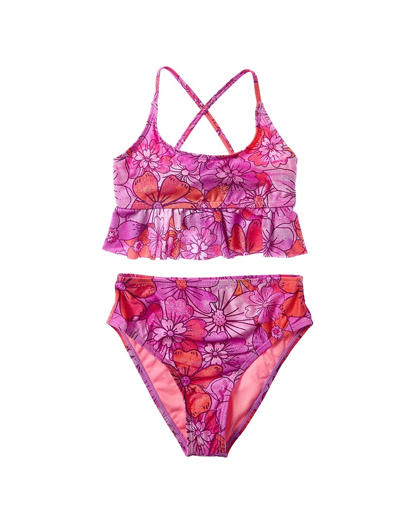 Beach Lingo 2Pc Rem Cup Ruffle Bralette & Bottom Set