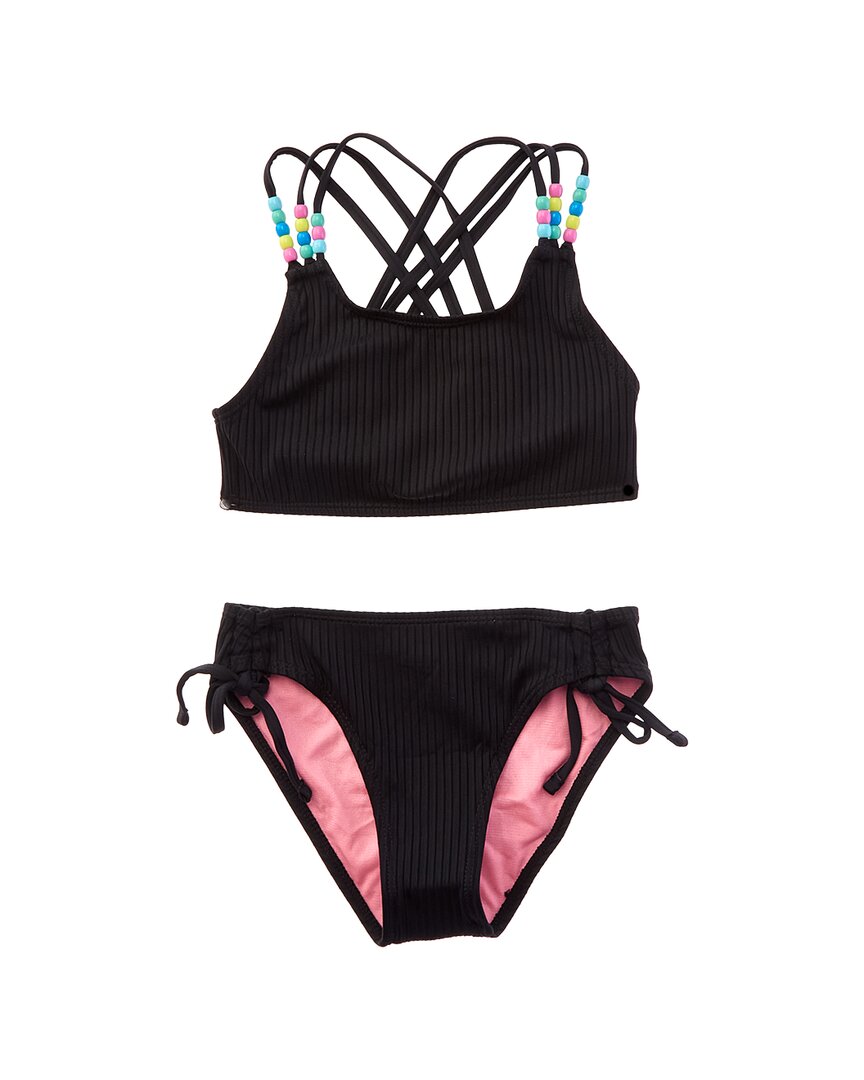 Beach Lingo 2Pc Rem Cup Pony Bead Bralette & Hipster Bottom Set