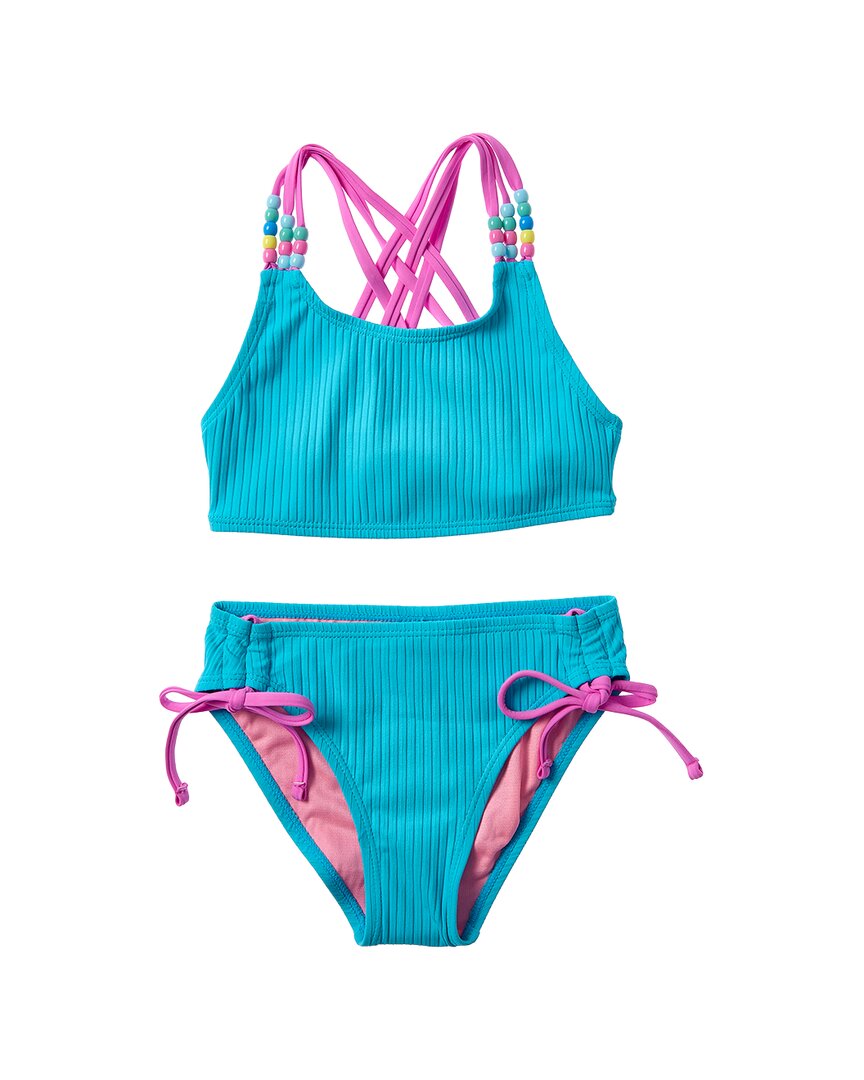 Beach Lingo 2Pc Rem Cup Pony Bead Bralette & Hipster Bottom Set