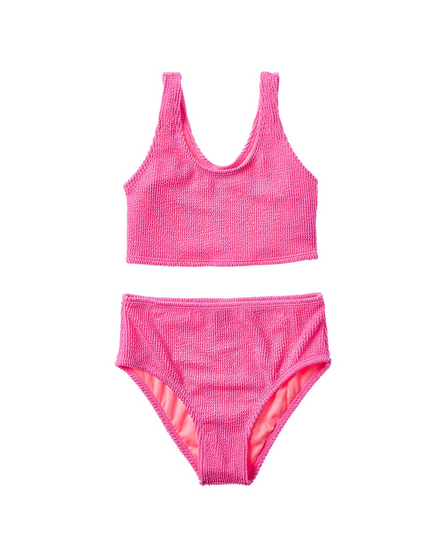 Beach Lingo 2Pc Longline Crop Bralette & High Waist Bottom Set