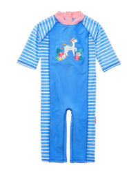 Jojo Maman Bébé One-Piece Sun Protection Suit 3 - 6 M Blue