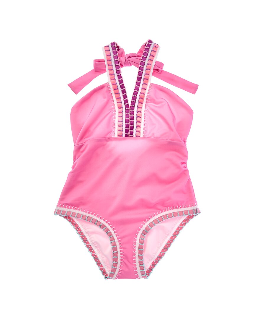 Pq Swim Rainbow Embroidered V-Neck One-Piece
