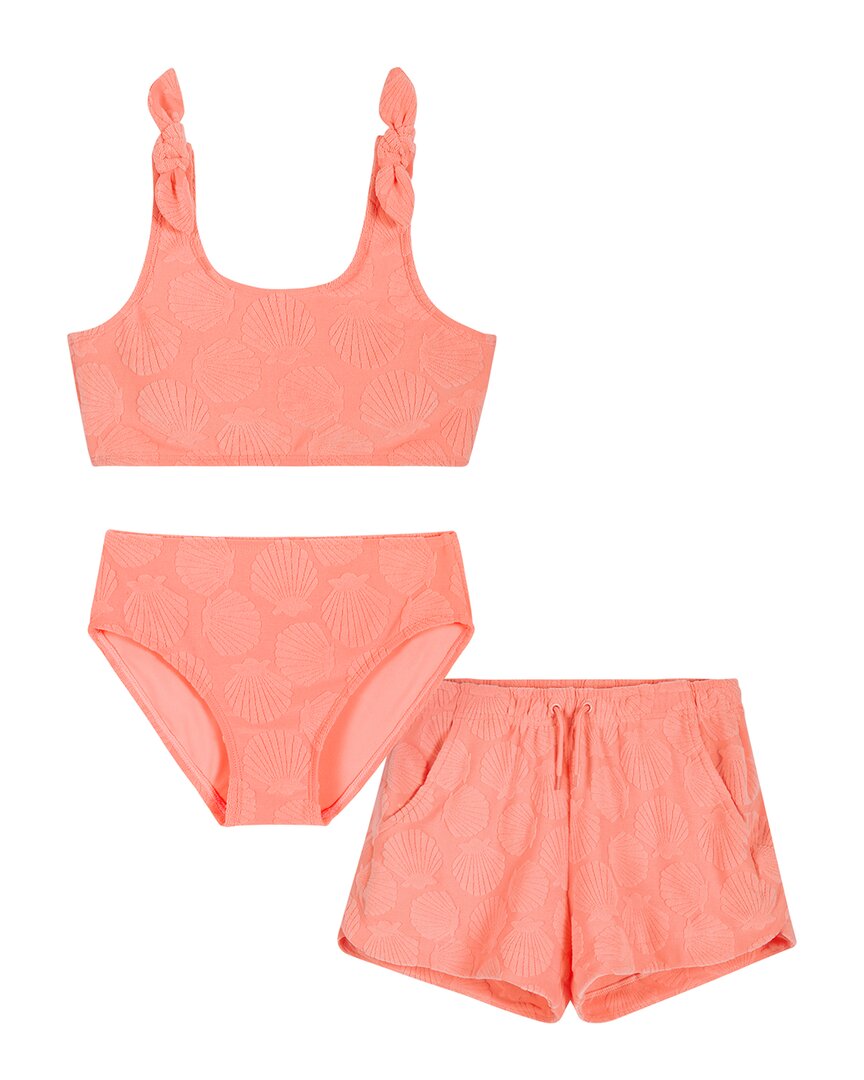 Andy & Evan Coral Terry Bikini Cover Up & Bikini Set