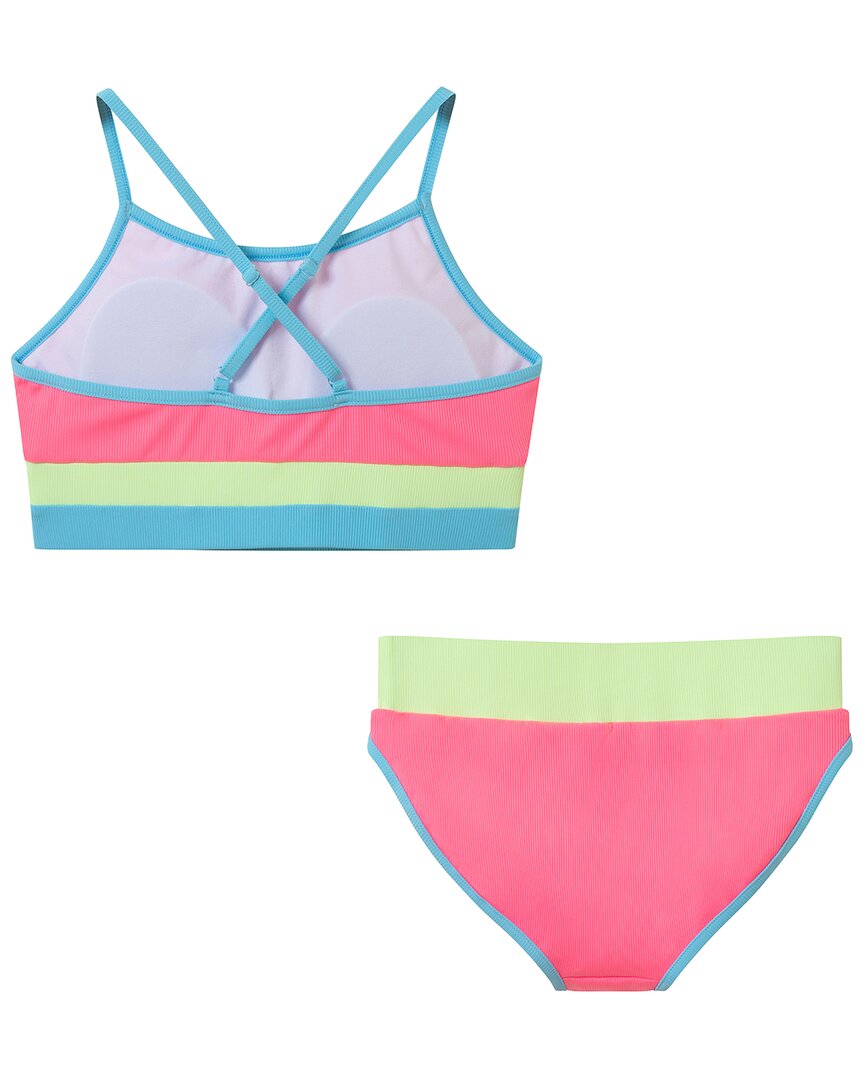 Andy & Evan Pink Rib Colorblock Bikini