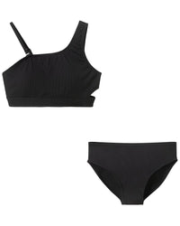 Andy & Evan Black Rib Asymmetrical Bikini