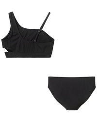 Andy & Evan Black Rib Asymmetrical Bikini