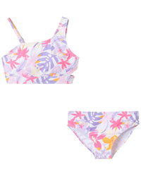 Andy & Evan Palm Print Asymmetrical Bikini