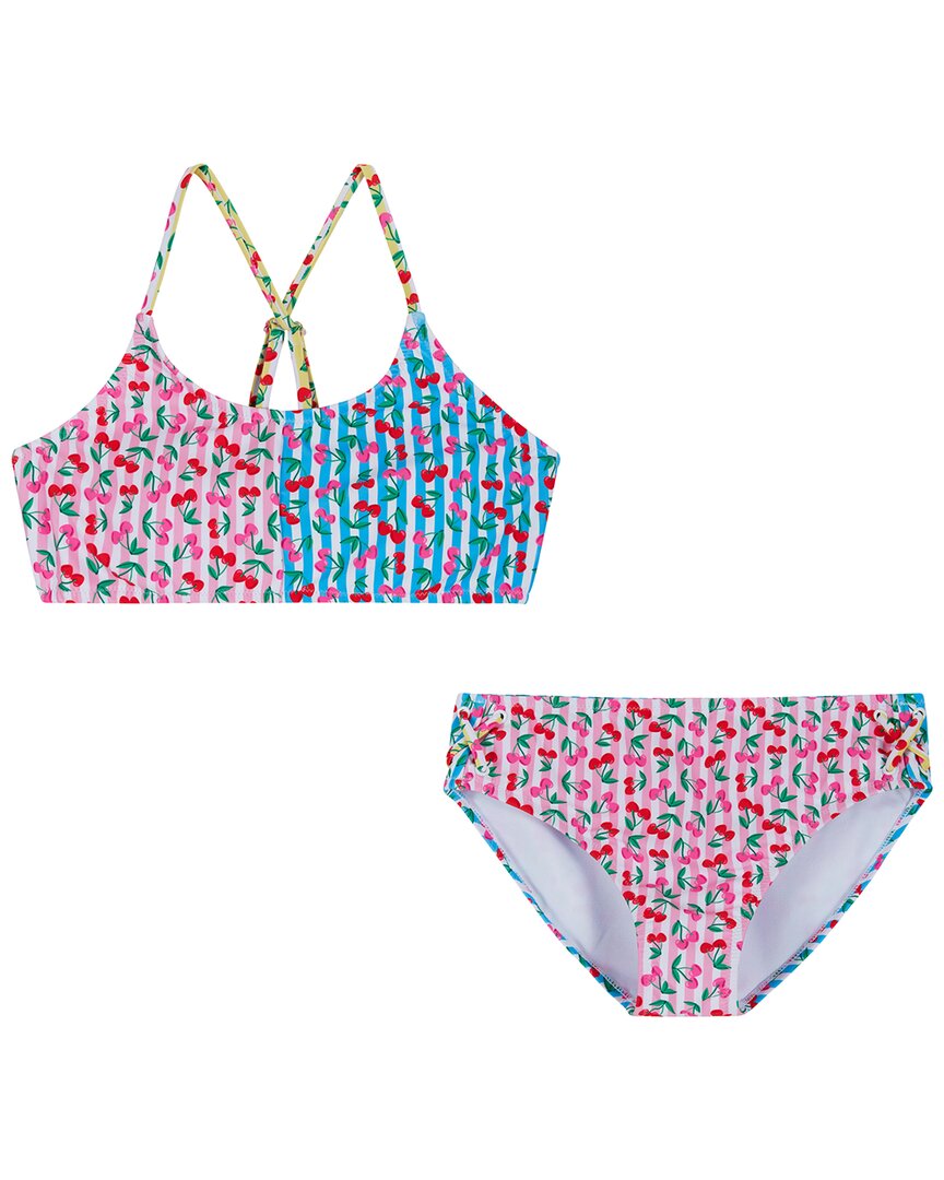 Andy & Evan Cherry Stripe Strappy Bikini Set
