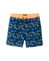 Andy & Evan Navy Palm Swim Trunk