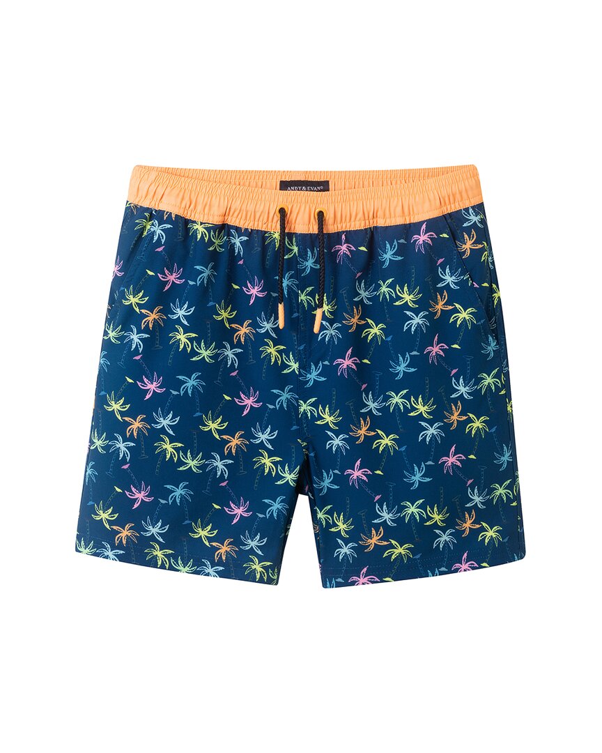 Andy & Evan Navy Palm Swim Trunk