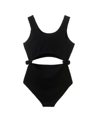 Andy & Evan Black Rib One-Piece Swimsuit