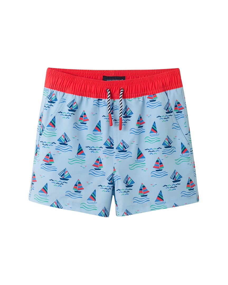 Andy & Evan Navy Sailboat Swim Trunk