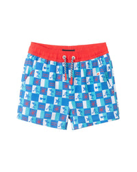 Andy & Evan Checkered Beach Icon Swim Trunk