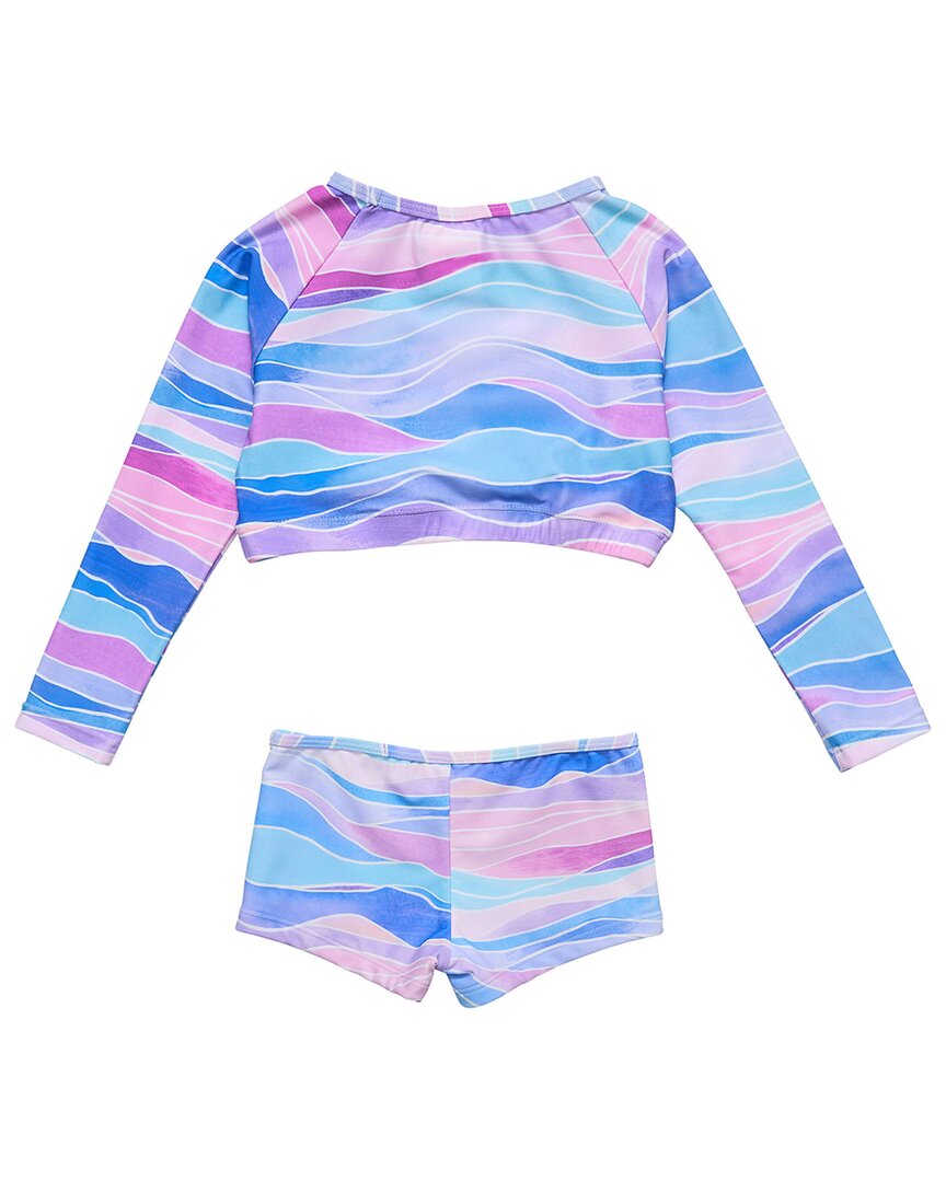 Snapper Rock Water Hues Crop Rash Top Set