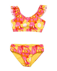 Snapper Rock Pop Of Sunshine Frill Crop Bikini