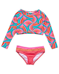 Snapper Rock Geo Melon Sustainable Crop Rash Top