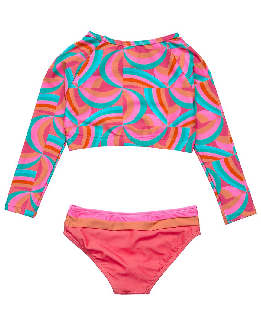 Snapper Rock Geo Melon Sustainable Crop Rash Top