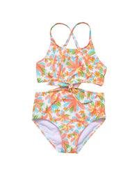 Snapper Rock Hawaiian Luau Sustainable Cut Out Swimsuit