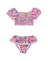 Flap Happy 2Pc Mystic Mermaids Top & Bikini Bottom Set