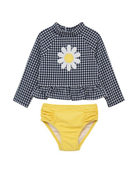 Little Me Gingham Daisy Rashguard