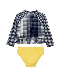 Little Me Gingham Daisy Rashguard