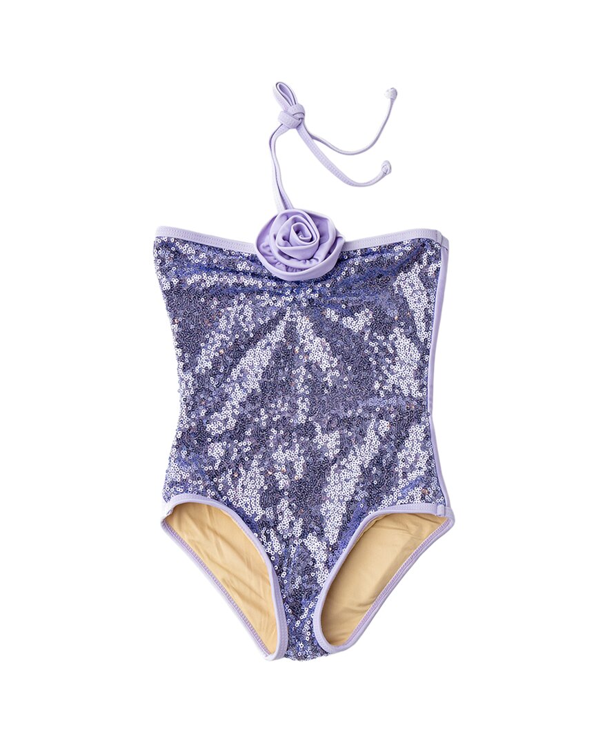 Shade Critters Girls Sequin One Shoulder One Piece Swimsuit