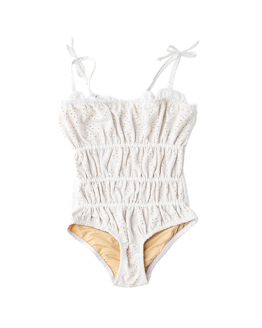 Shade Critters Eyelet Girls Smocked One Piece Swimsuit