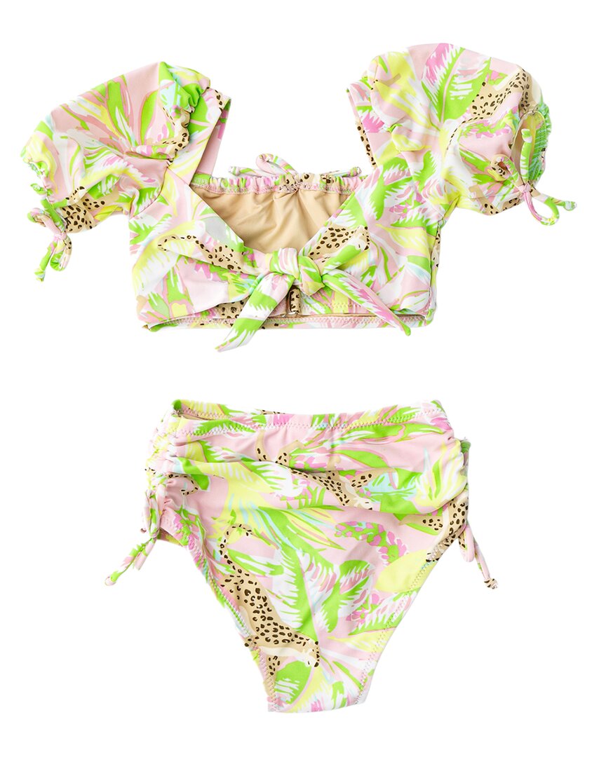 Shade Critters Palm Beach Leopard Girls High Waist Swimsuit