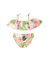 Shade Critters Botanical Leopard Girls Ruffle Swimsuit