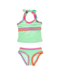 Pilyq 2Pc Rainbow Embroidered Tankini Set