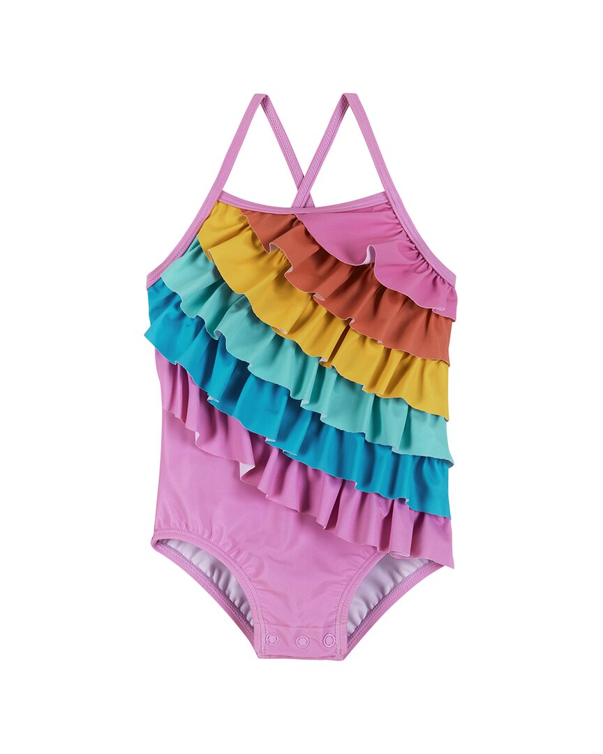 Andy & Evan Ruffle Detail Swimsuit 0 - 3 M Purple