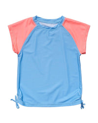 Snapper Rock Cornflower Peach Sleeve Rash Top
