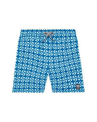 Tom & Teddy Mediterranean Tiles Swim Short 2T Blue