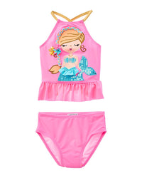 Flapdoodles Mermaid Applique 2Pc Swim Set