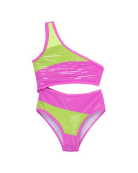 Peek Kids Rainbow Sequin One-Shoulder Swimsuit