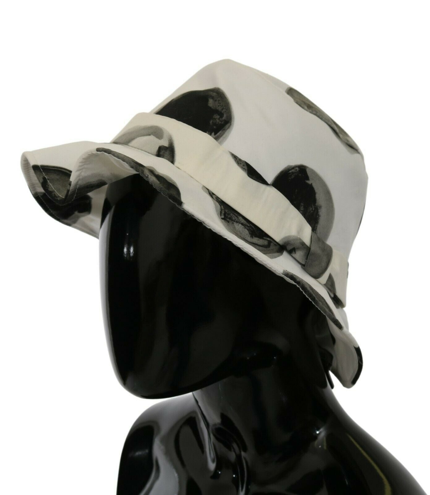 Dolce & Gabbana White Cotton Big Polka Dot Pattern Bucket Women's Hat