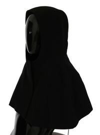 Dolce & Gabbana Black Wool Whole Head Hooded Scarf Women's Hat